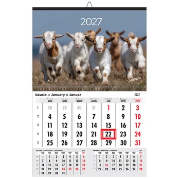 Pakabinamas 2027 metų kalendorius