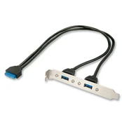LINDY Slotblech USB 3.0 Adapteris 2xUSB 3.0 Typ A an 20 pol. kaina