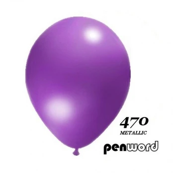 Balionai Metalic Penword, violetiniai, 12 cm, 100 vnt