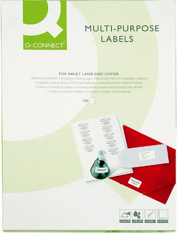 Q-Connect QConnect Xconnect universaliosios etiketės A4 baltas 70 (KF10641)