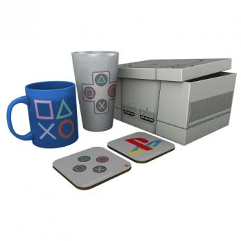 Playstation Classic gift set: mug, glass, 2 x coasters