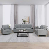 Sofa Sofos komplektas su pagalvėmis, 3 dalių, pilkas, audinys kaina