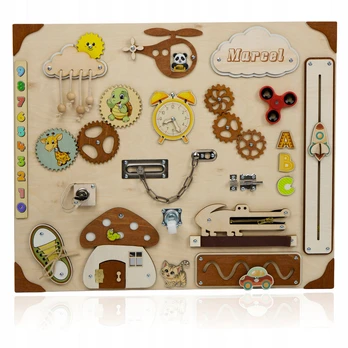 Montessori sensorinė manipuliacinė lenta vaikams, 60 × 50 cm