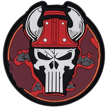 101 Inc. 3D PVC Punish Skull Bull Karinis antsiuvas