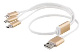 Kabelis EPZI USB-C, lightining, micro USB, 0.5m, baltas / USB-MULTI05 kaina