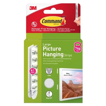 3M Command Strips Baltas Large 4 Sets 17206WHI-4