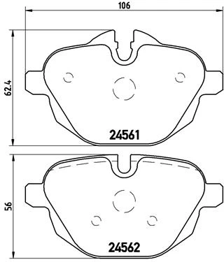 Stabdžių trinkelių rinkinys, diskinis stabdys BREMBO P06064