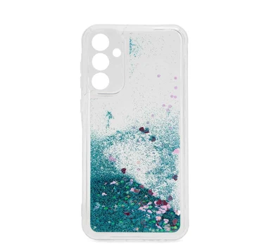 iLike Samsung Galaxy A35 Silicone Case Water Glitter Blue