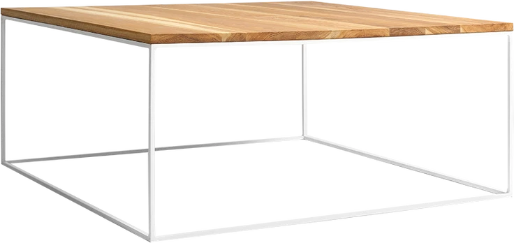 Customform Kavos staliukas, TENSIO SOLID WOOD, 100x100 cm, Baltas