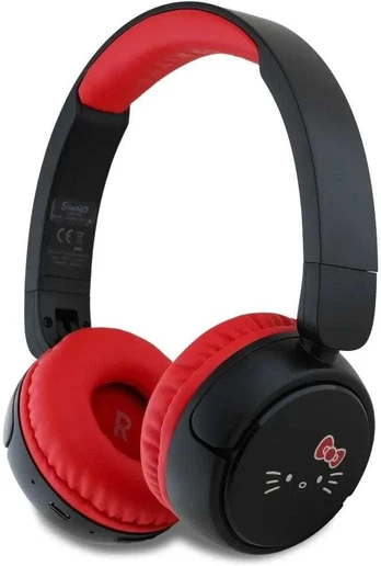 Dėklas Hello Kitty Face Logo Bluetooth On-Ear Headphones - Raudona