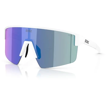 BLIZ P004 Small akiniai | Matte White - Smoke Blue Multicolour