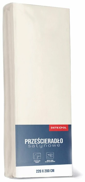 Paklodė Detexpol Microsatin, ecru, 200 x 220 cm, su guma