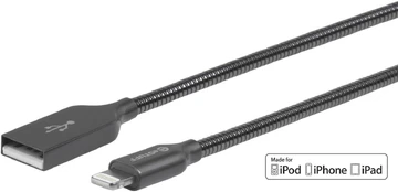 Cabel eStuff Gunmetal USB A 2.0 - Lightning MFI, 1,5m, black kaina