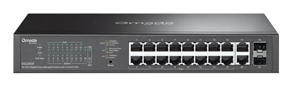 TP-Link OMADA switch ES220GP (18xGbE,2xSFP,16xPoE+,150W)