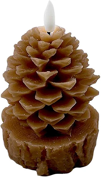 Mondex NIKOLAO BROWN LED kūgio žvakė 9x15,5cm