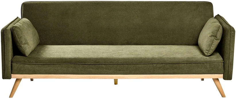 Beliani Išskleidžiama sofa ASAA žalia