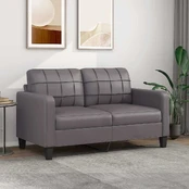 Dvivietė sofa, pilkos spalvos, 140cm, dirbtinė oda kaina