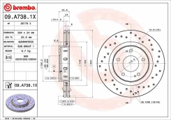 Stabdžių diskas BREMBO 09.A738.1X kaina