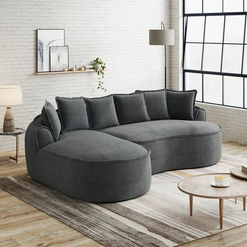 Be rėmo modulinis kampinis sofa, 32D putos, 122 cm gylis, 2 vnt