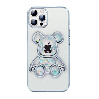 iLike Apple iPhone 13 Pro silikoninis dėklas Spausdinti Desire Bear Silver