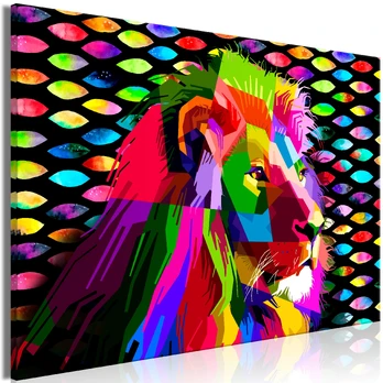 Artgeist Paveikslas - Rainbow Lion (1 Part) Wide