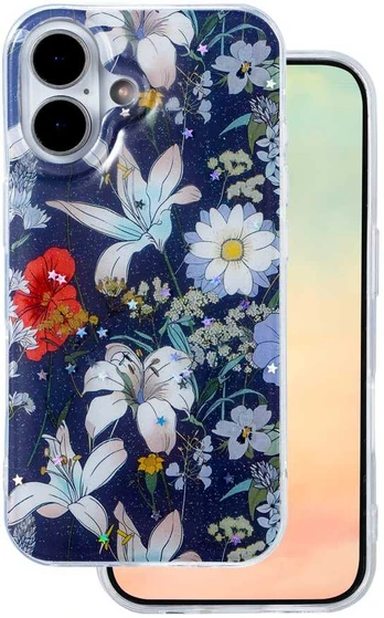 Dėklas Telforceone Glow Glam case for iPhone 16 6,1' mėlynas