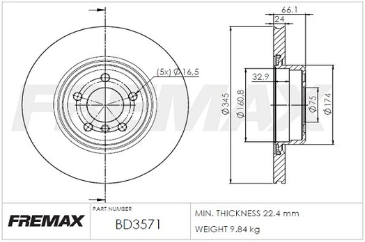 Stabdžių diskas FREMAX BD-3571