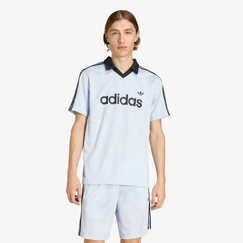 adidas Archive Collar Engineered Jersey Crystal Sky - Dydis L (KE2453 Marškinėliai)