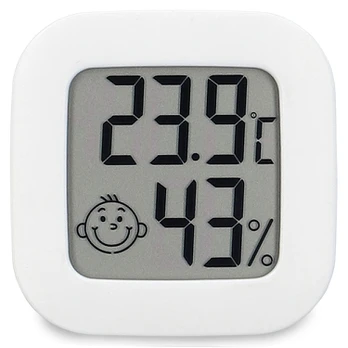 Itin kompaktiškas elektroninis LCD higrometras / termometras