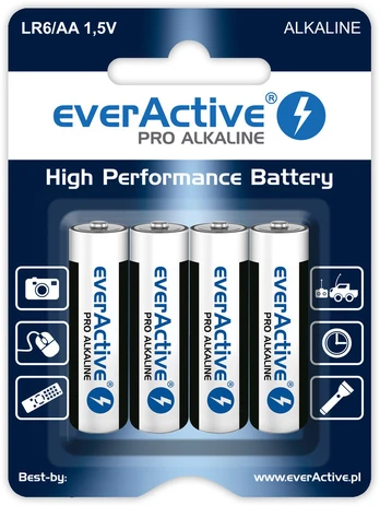 Šarminės AA baterijos everActive Pro Alkaline LR6 4 vnt