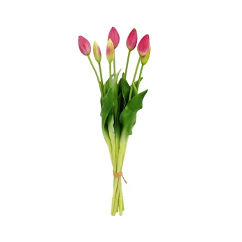 Dirbtinė lateksinių tulpių puokštė, 44 cm : Spalva - Alyvinė