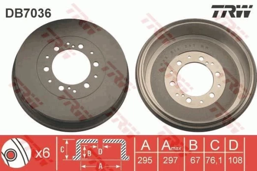 TRW DB7036 Brake drum