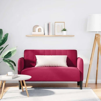 Dvivietė sofa, vyno raudonumo, 109 cm, aksominė
