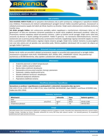 MTF alyva RAVENOL (0,3L) RAV AWD-H FLUID 300ML