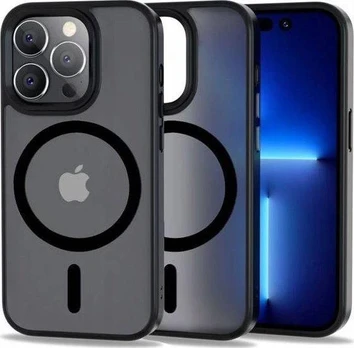 Tech-Protect MagMat MagSafe iPhone 12 Pro Max – matinis juodas telefono dėklas