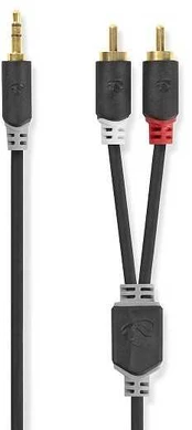Kabelis Nedis AUX 3.5mm - 2x RCA 5m