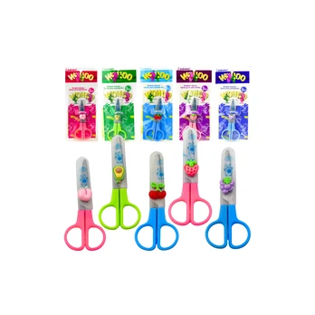 Lean Two-handed school scissors with safety cap Mix 12cm
