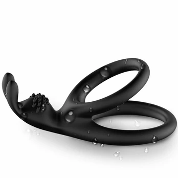 ARMONY Tensy Double Rabbit Ring Black - Dual Support Silicone System