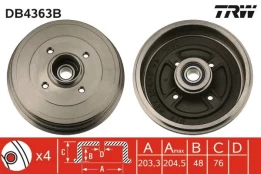 Stabdžių būgnas TRW DB4363B kaina