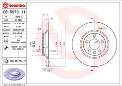 Stabdžių diskas BREMBO 08.D973.11 kaina