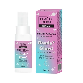 BEAUTYDERM naktinis veido kremas Ready?Glow!, 50 ml