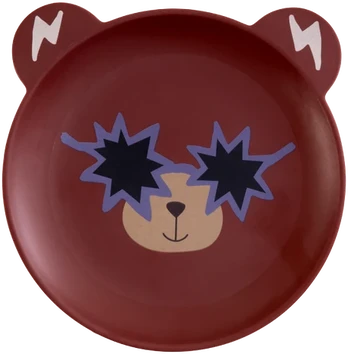 Rice - Kids Plate - Bear Print - Mat Finish