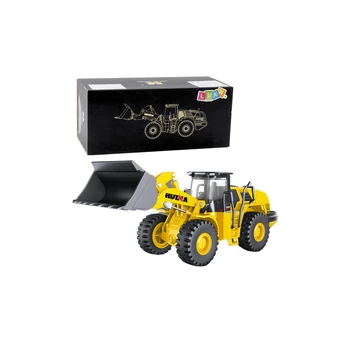 Backhoe Loader Metal Construction Huina Yellow 1:50