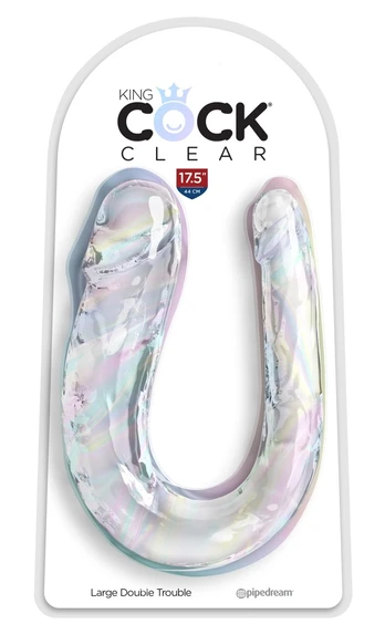 King Cock Clear kkc Large Double Trouble dvigubas dildo
