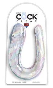 King Cock Clear kkc Large Double Trouble dvigubas dildo kaina