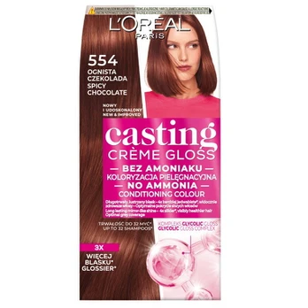 Plaukų dažai L’Oréal Paris Casting Creme Gloss, 554 ugningas šokoladas