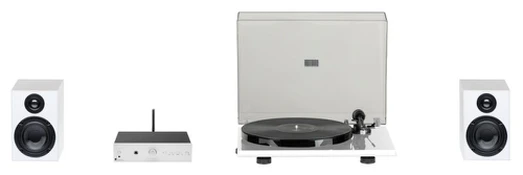 Pro-Ject STEREO SET E PHONO – minimalistinė garso sistema su patefonu, balta