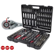 Galvučių komplektas KS Tools CHROMEplus, 1/4+3/8+1/2'' 195 vnt. kaina