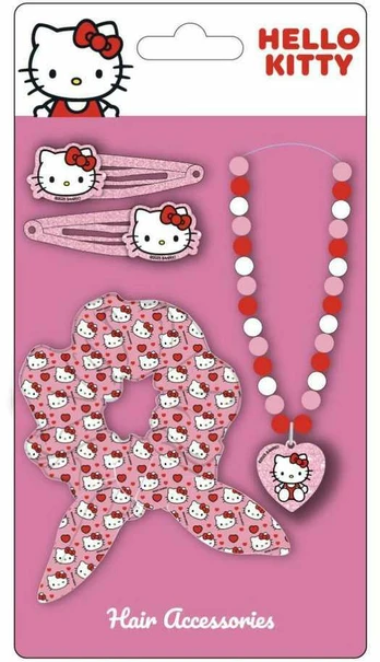 Plaukų papuošalai Hello Kitty Rožinė 4 Dalys