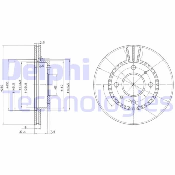 Stabdžių diskas DELPHI BG3206